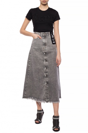 Denim skirt with a raw finish, zdjęcie 2 Denim skirt with a raw finish od Diesel